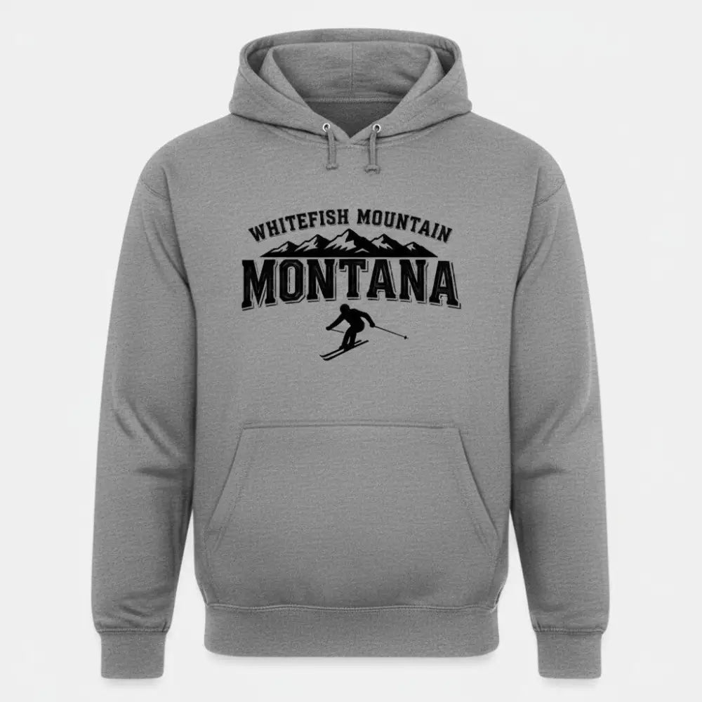Whitefish Mountain Montana Skier Hooded Sweatshirt