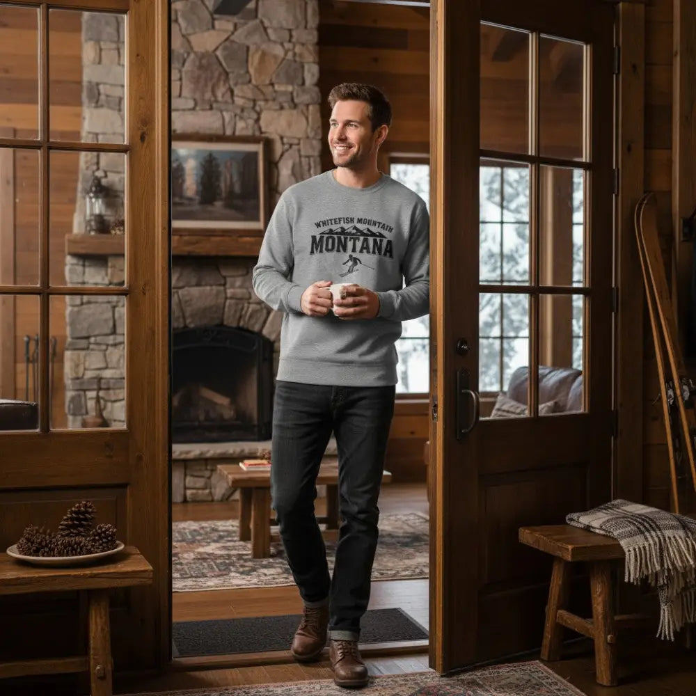 Whitefish Mountain Montana Skier Sweatshirt