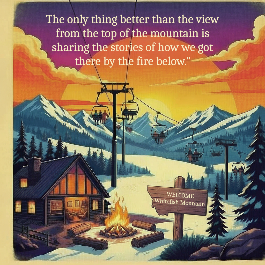 Whitefish Mountain Montana Ski Inspired Magnet