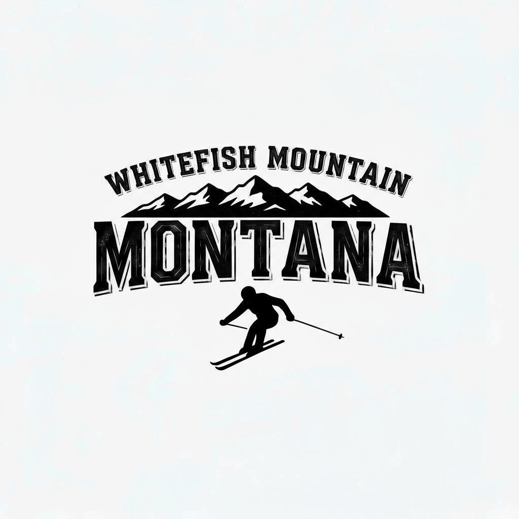 Whitefish Mountain Montana Ski Inspired Magnet