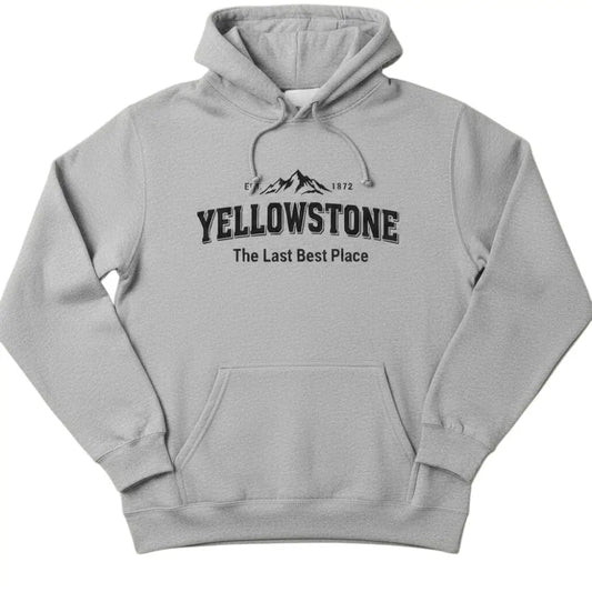 Yellowstone Est 1872 The Last Best Place Mountain Design Hooded Sweatshirt