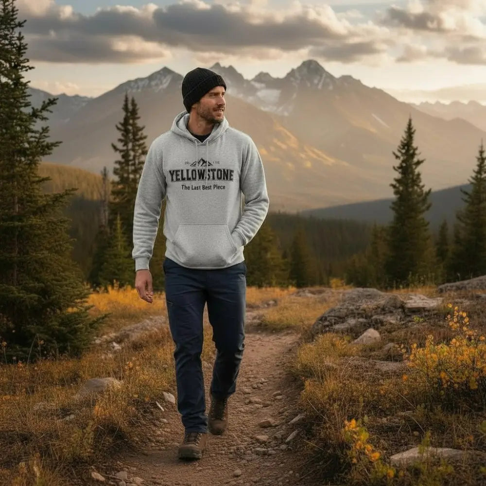 Yellowstone Est 1872 The Last Best Place Mountain Design Hooded Sweatshirt
