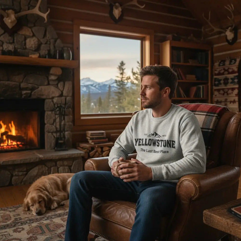 Yellowstone Est 1872 The Last Best Place Mountain Design Sweatshirt