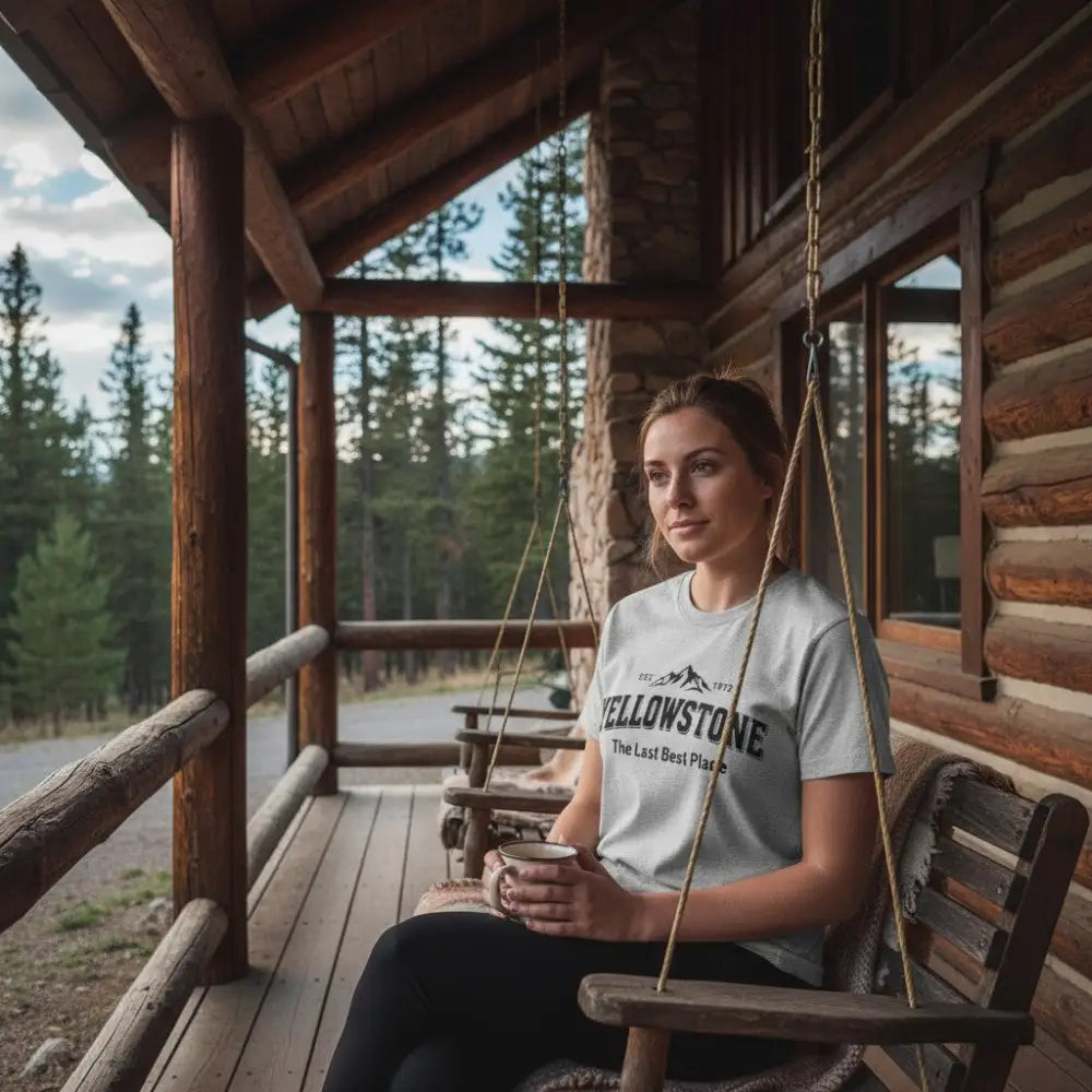 Yellowstone Est 1872 The Last Best Place Mountain Design T-Shirt