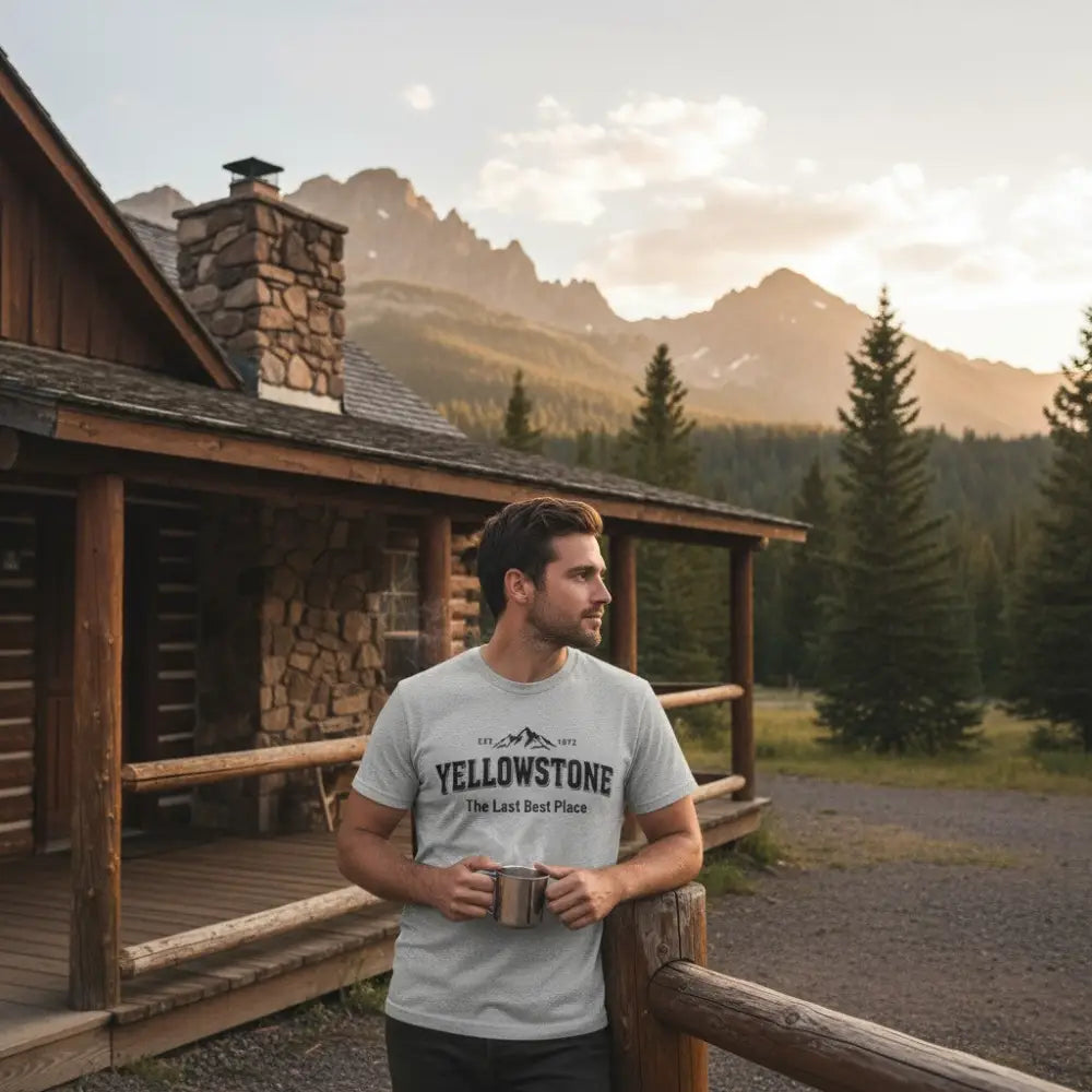 Yellowstone Est 1872 The Last Best Place Mountain Design T-Shirt