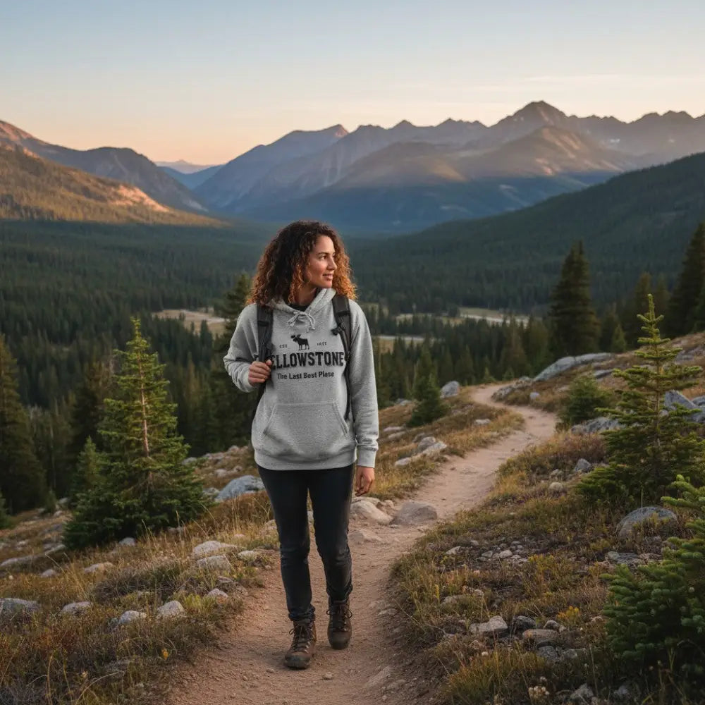 Yellowstone The Last Best Place Est 1872 Moose Design Hooded Sweatshirt