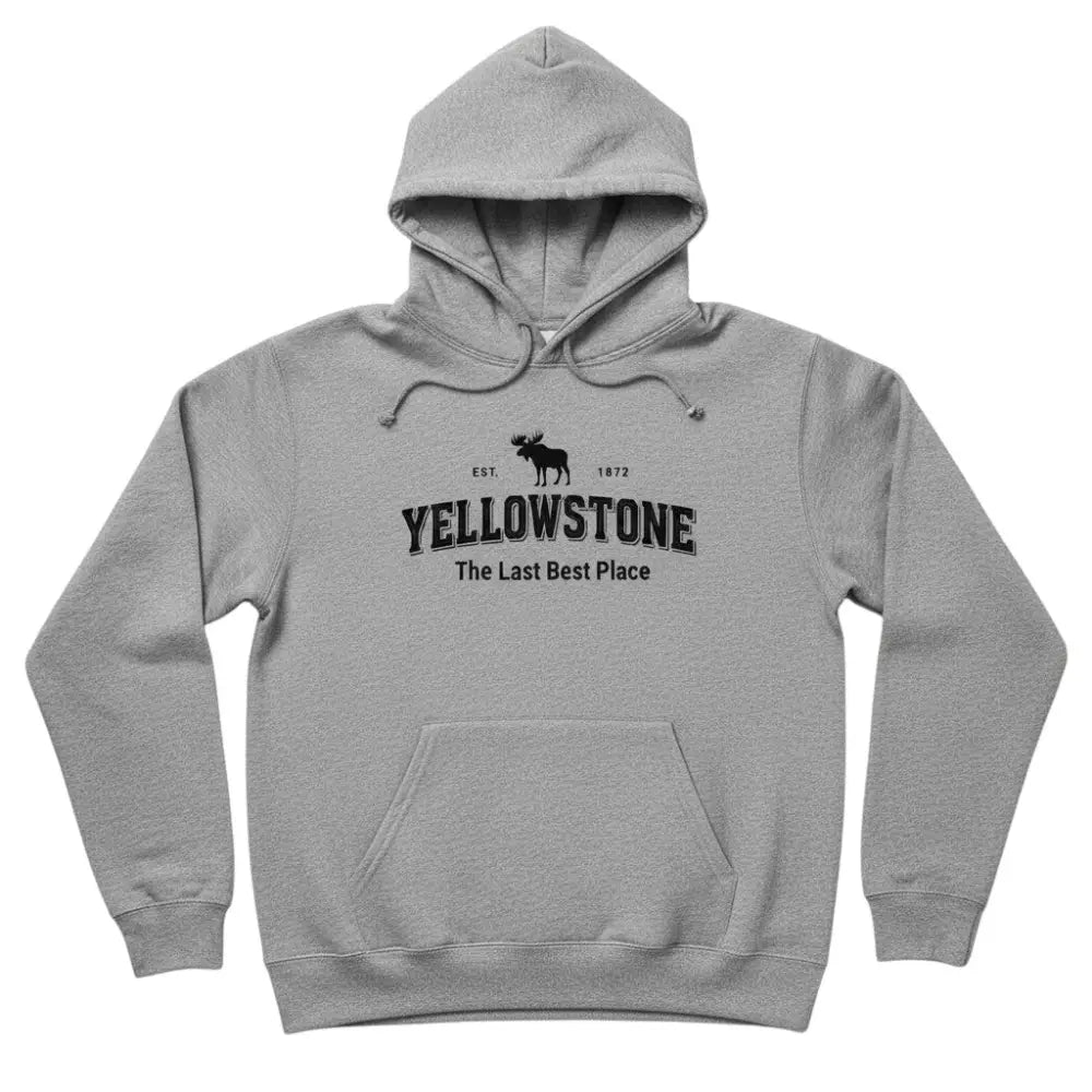 Yellowstone The Last Best Place Est 1872 Moose Design Hooded Sweatshirt